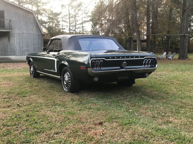 1968 Green Ford Mustang Convertible