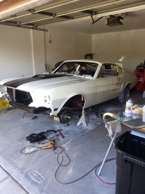 1968 White Ford Mustang Fastback