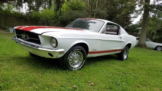 1968 White Ford Mustang Fastback
