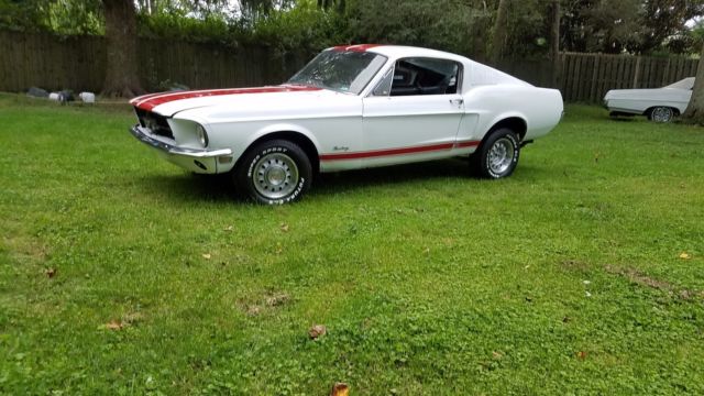 1968 White Ford Mustang Fastback