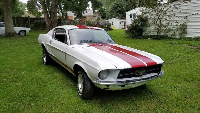 1968 White Ford Mustang Fastback