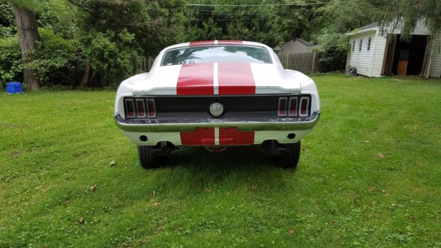 1968 White Ford Mustang Fastback