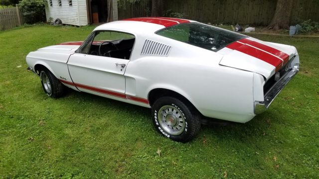 1968 White Ford Mustang Fastback