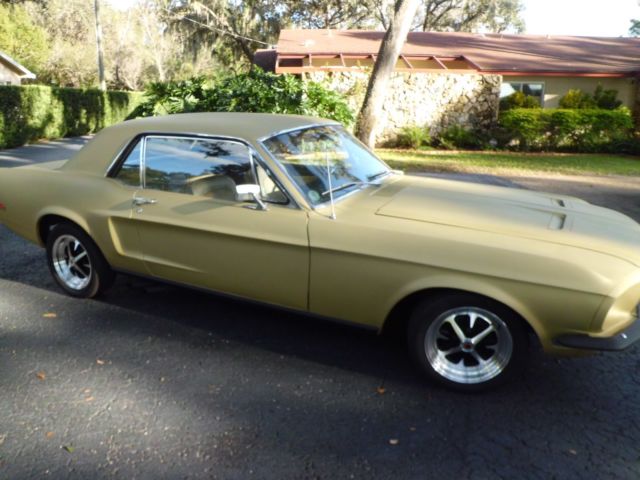 1968 flat gold Ford Mustang Coupe