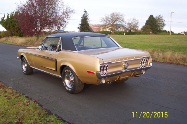1968 Gold Ford Mustang Coupe
