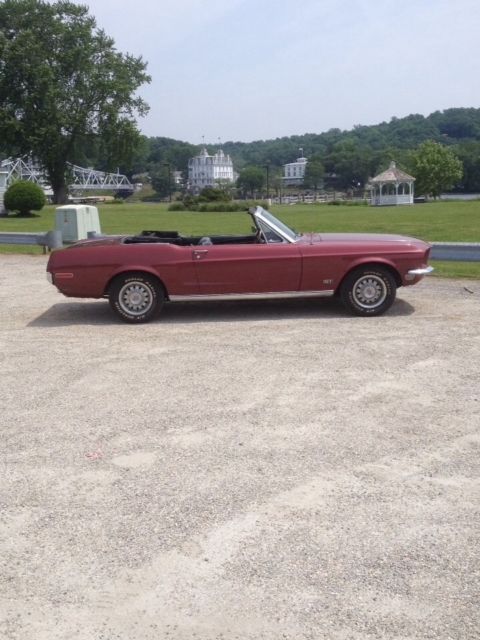 1968 Burgundy Ford Mustang Convertible