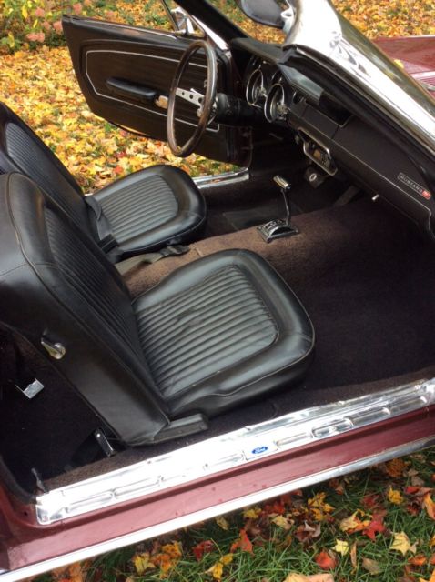 1968 Burgundy Ford Mustang Convertible