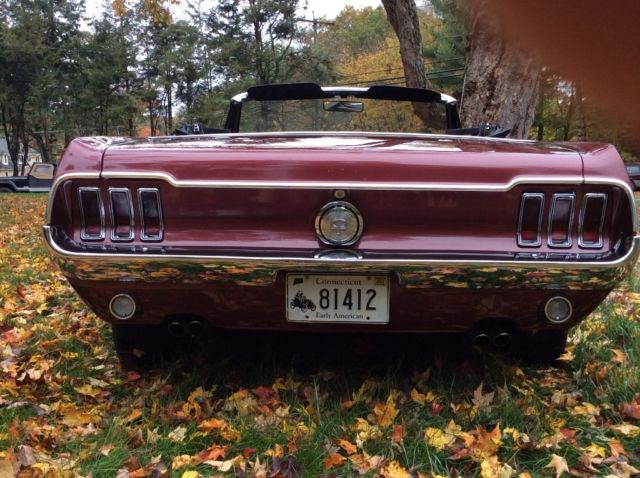 1968 Burgundy Ford Mustang Convertible