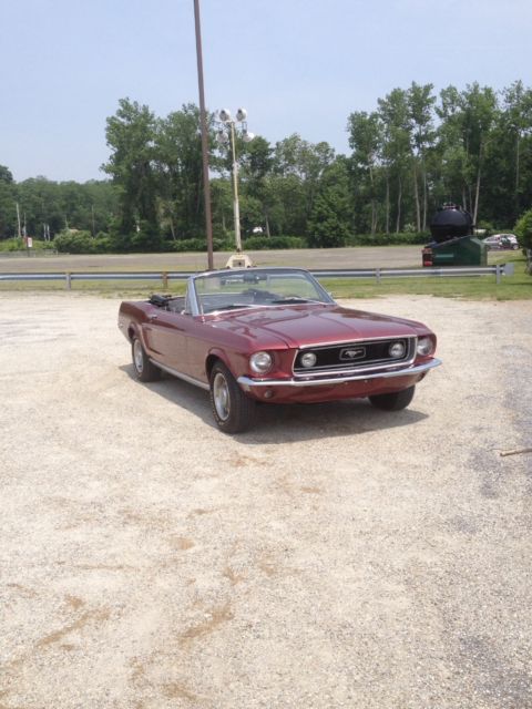 1968 Burgundy Ford Mustang Convertible