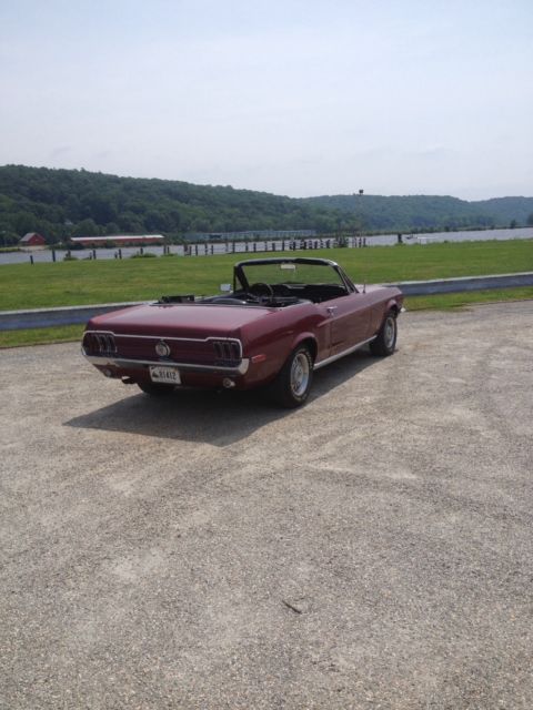 1968 Burgundy Ford Mustang Convertible