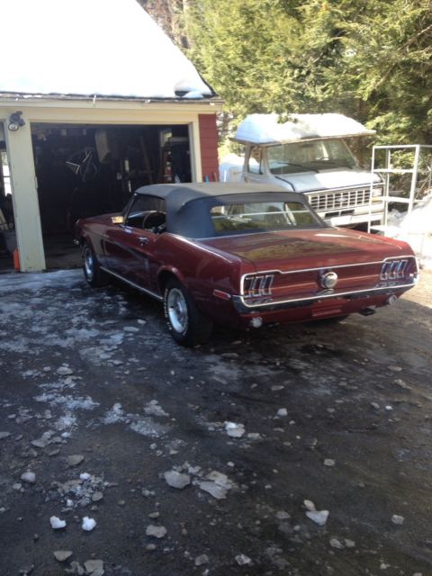 1968 Burgundy Ford Mustang Convertible