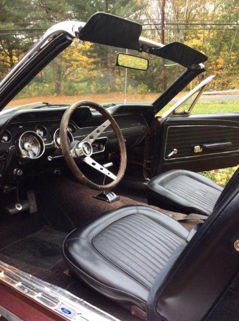 1968 Burgundy Ford Mustang Convertible