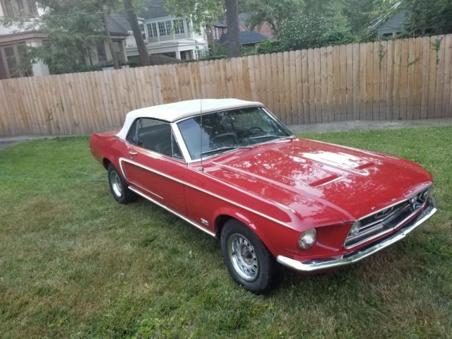 1968 Red Ford Mustang Convertible