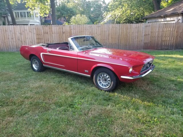 1968 Red Ford Mustang Convertible