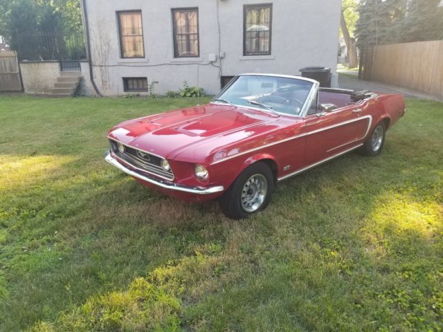 1968 Red Ford Mustang Convertible