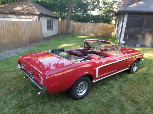 1968 Red Ford Mustang Convertible