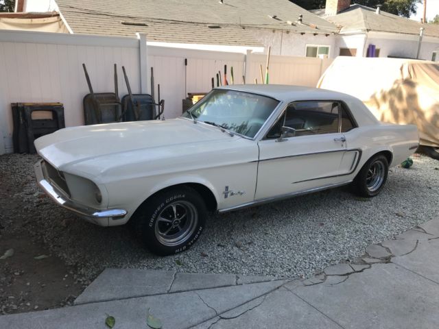 1968 white Ford Mustang Coupe