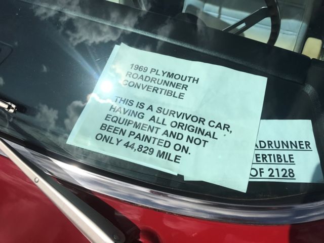 1968 Red Plymouth Road Runner Convertible