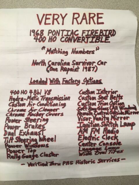 1968 Blue Pontiac Firebird Convertible