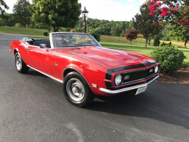 1968 Red Chevrolet Camaro Convertible