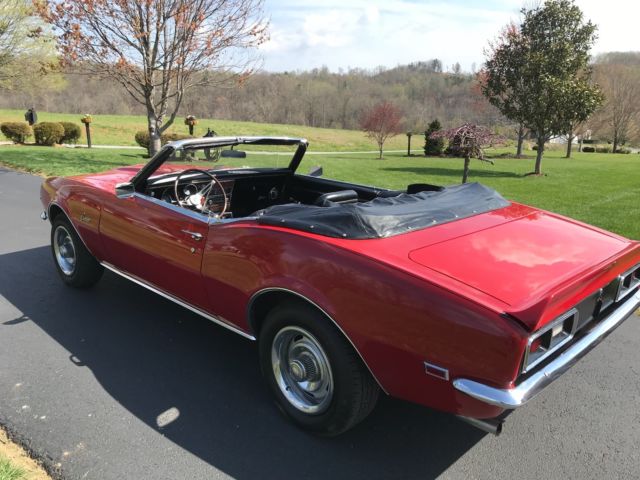 1968 Red Chevrolet Camaro Convertible