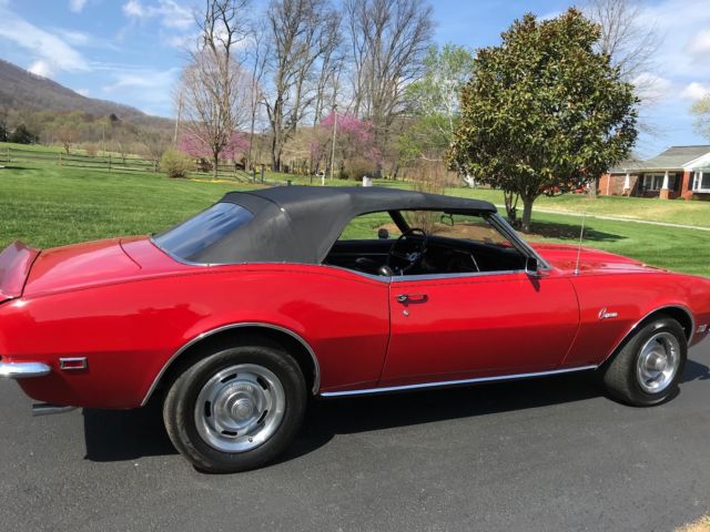 1968 Red Chevrolet Camaro Convertible