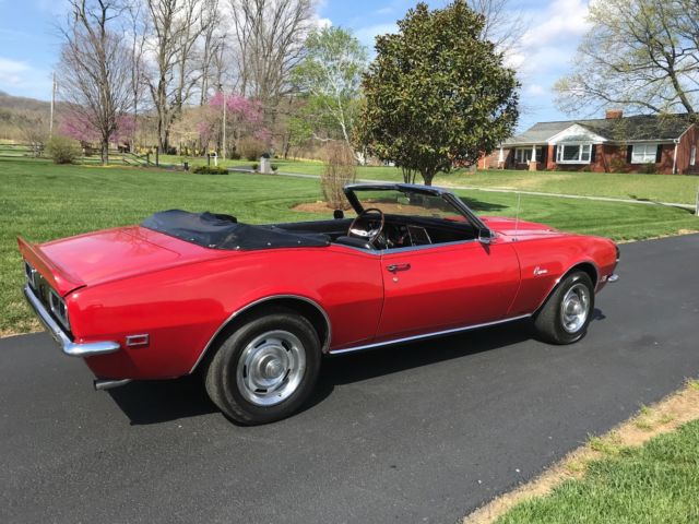1968 Red Chevrolet Camaro Convertible