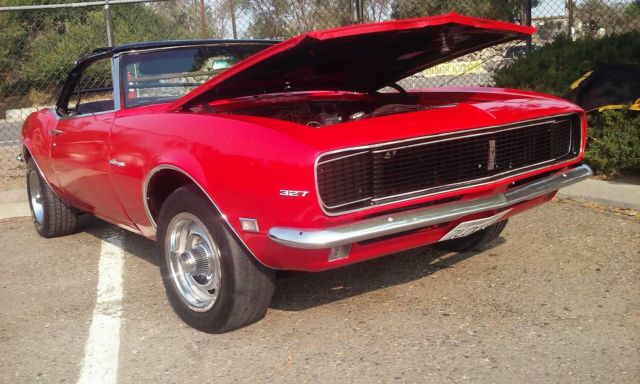 1968 Red Chevrolet Camaro Convertible