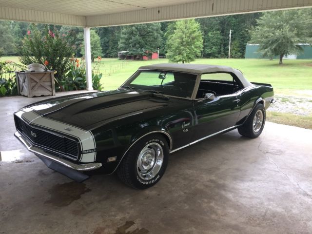 1968 Green Chevrolet Camaro Convertible
