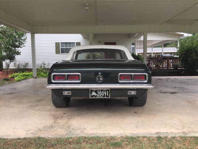 1968 Green Chevrolet Camaro Convertible