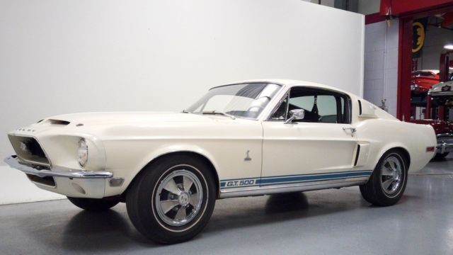 1968 Wimbledon White Ford Shelby Fastback Coupe