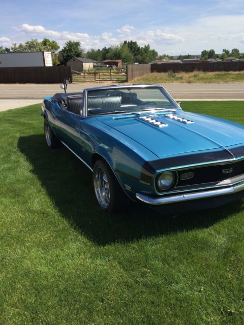 1968 Blue Chevrolet Camaro Convertible