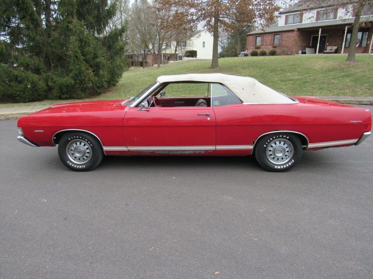 1968 Red Ford Torino Convertible
