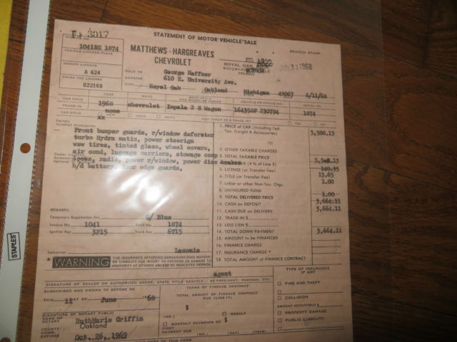 1968 Blue Chevrolet Impala Wagon