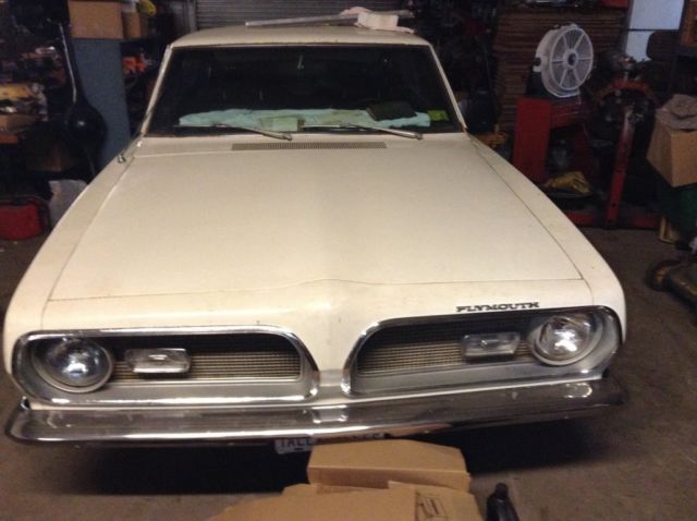 1969 White Plymouth Barracuda Fastback