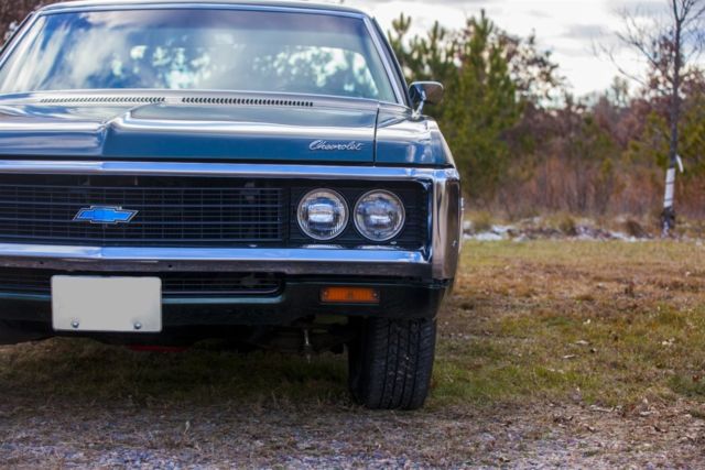 1969 Green Chevrolet Biscayne Coupe