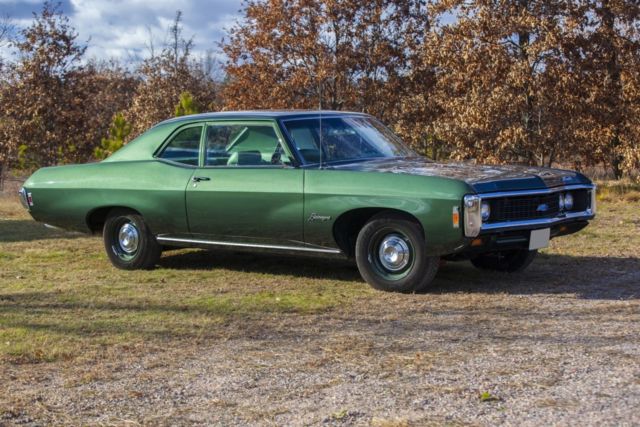 1969 Green Chevrolet Biscayne Coupe
