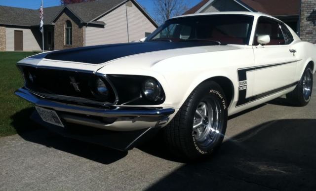 1969 White Ford Mustang Fastback