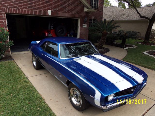 1969 Blue and White Chevrolet Camaro Coupe