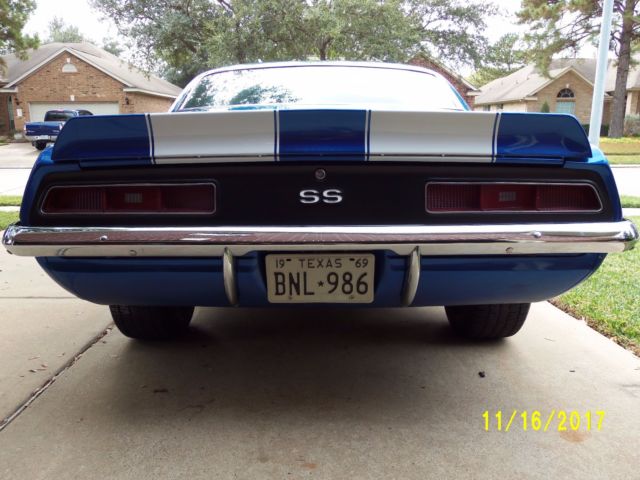 1969 Blue and White Chevrolet Camaro Coupe