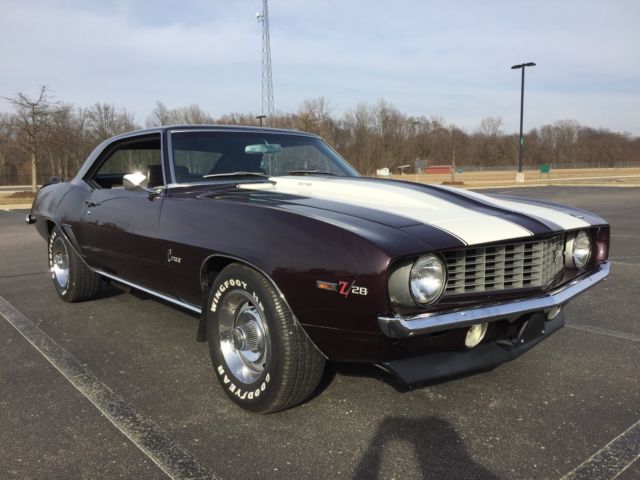 1969 Burgandy Chevrolet Camaro Coupe