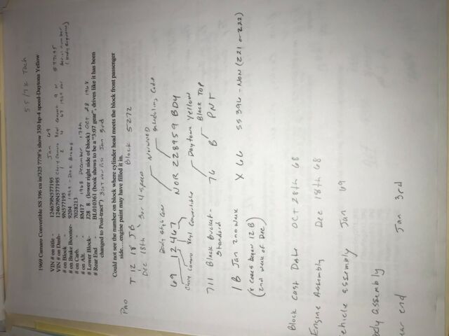 1969 Yellow Chevrolet Camaro