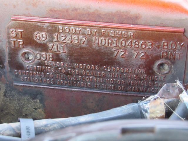 1969 Orange Chevrolet Camaro Coupe