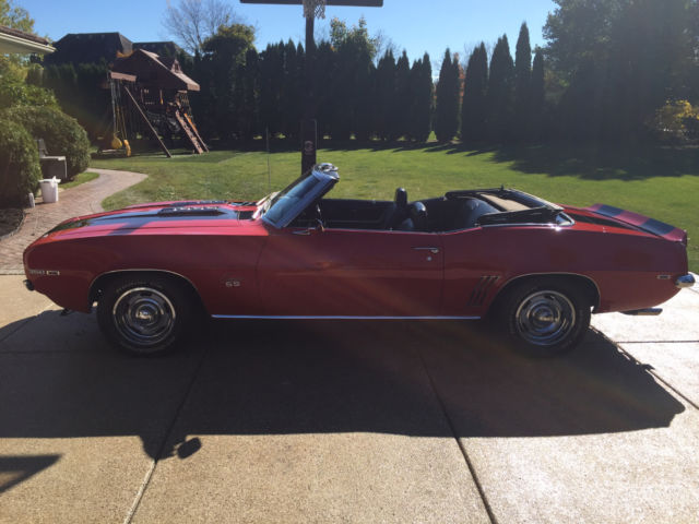 1969 Rally Red Chevrolet Camaro Convertible