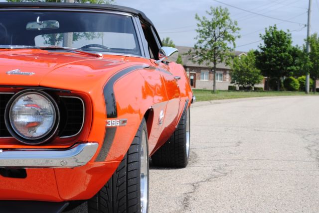 1969 Orange Chevrolet Camaro Convertible