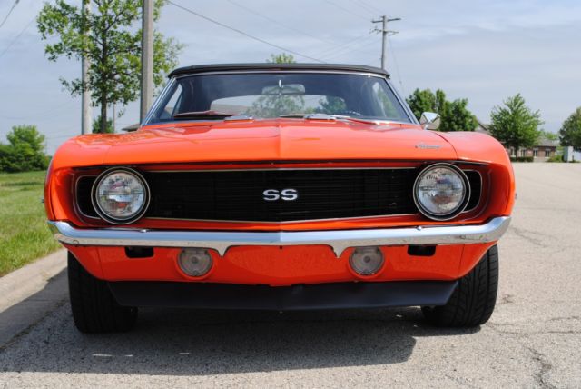 1969 Orange Chevrolet Camaro Convertible