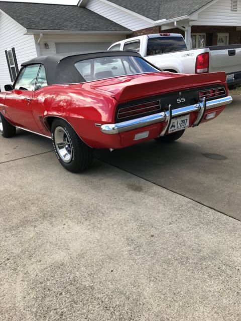 1969 Red Chevrolet Camaro Convertible