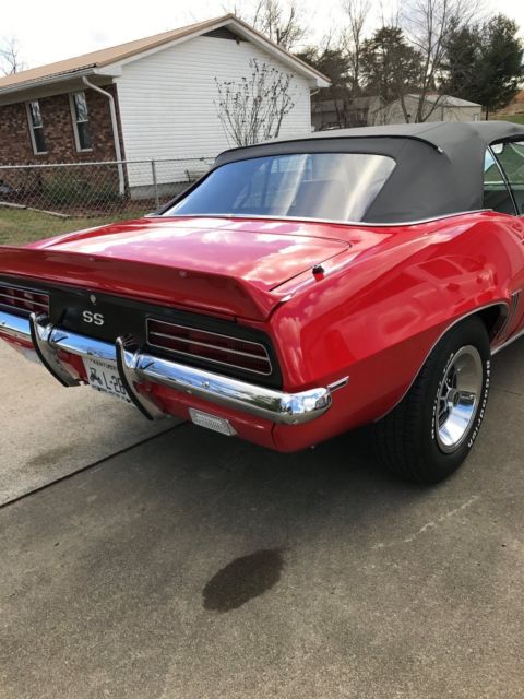 1969 Red Chevrolet Camaro Convertible
