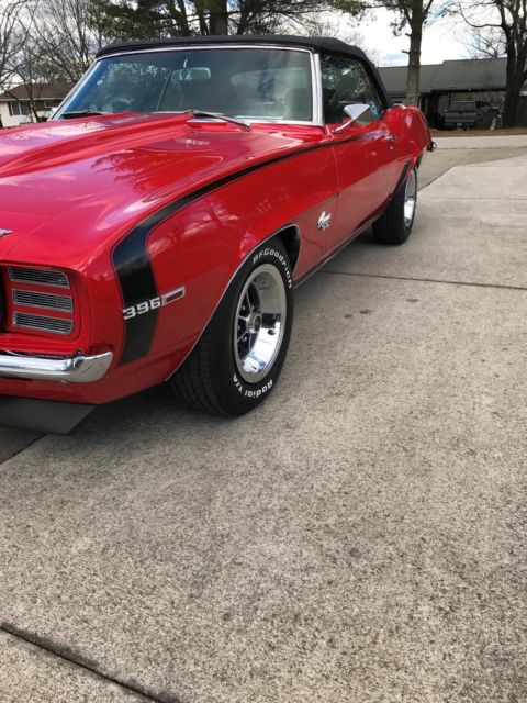 1969 Red Chevrolet Camaro Convertible