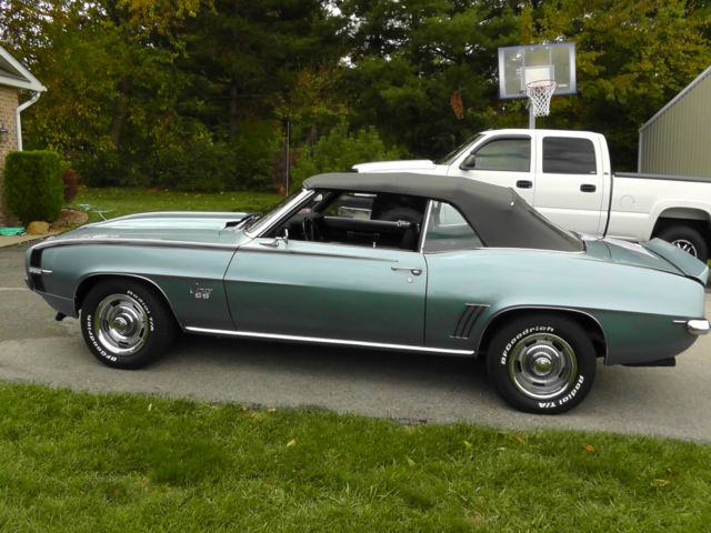 1969 Blue Chevrolet Camaro Convertible